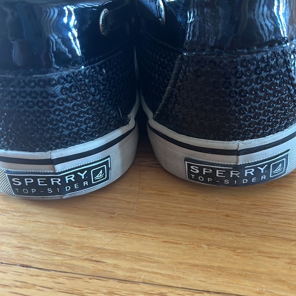 Black Sequin Patent Sperry Boat Shoes - Picture 6 of 7
